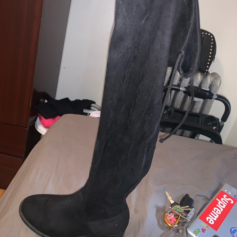 Black high thigh boots